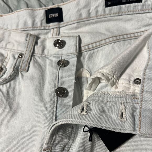NWT Edwin Women's Cai Straight Leg Jeans High Hopes Light Blue Wash Sz 26 - Picture 5 of 9